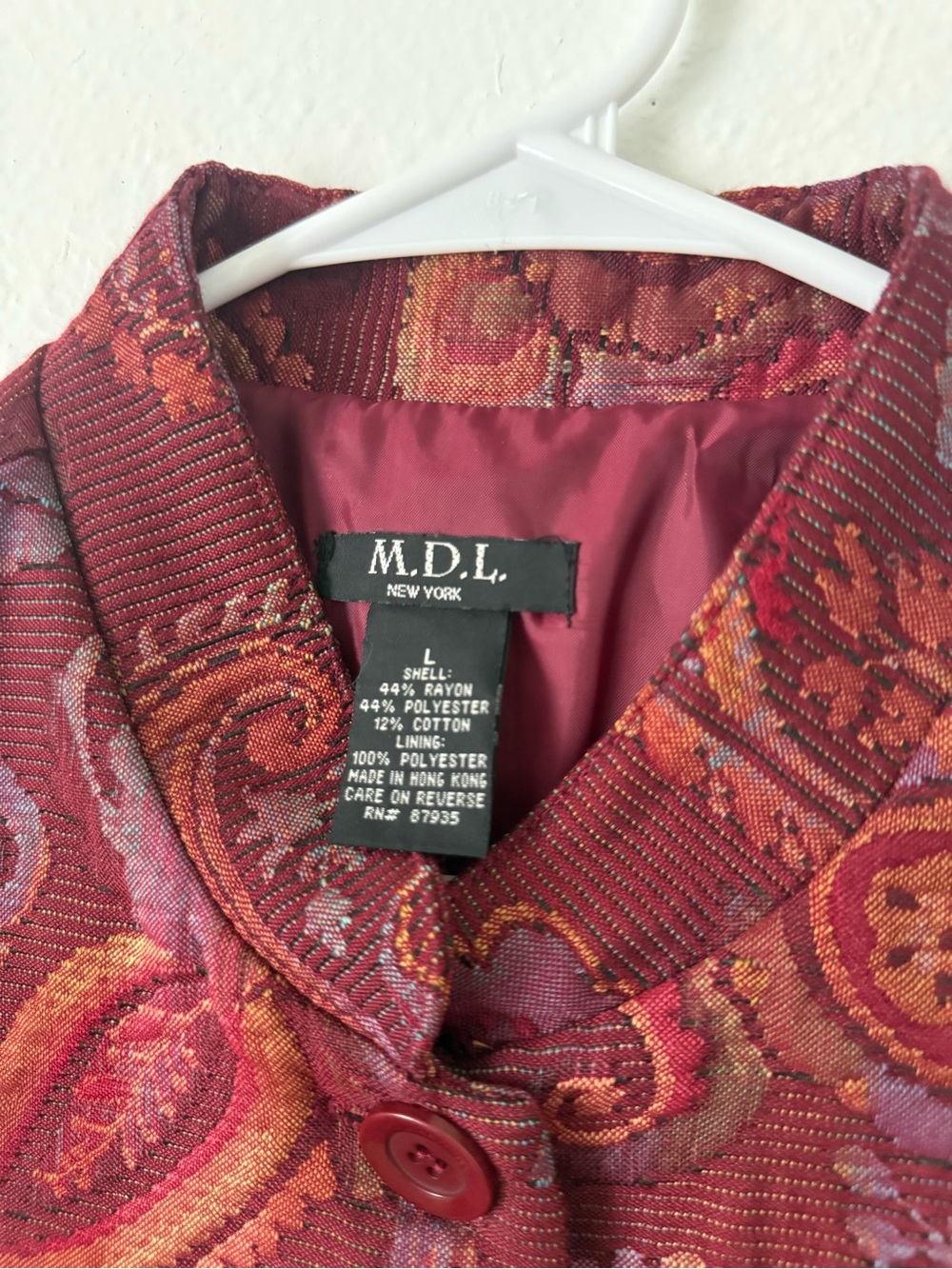 Vintage Earthtone Tapestry Jacket Paisley Textured Dark Academia - Picture 4 of 5